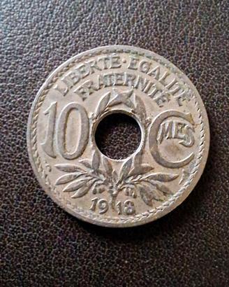 Moneta 10 Centimes Francia 1918