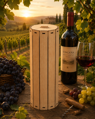Scatola in legno portabottiglie
