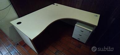 Scrivania Angolare Grande Ufficio  con cassettiera