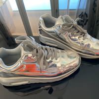 Scarpe sport fashion argento specchio