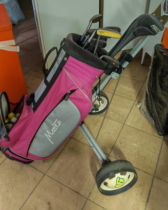 Set completo golf con carrello e sacca (usato)