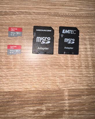 Micro SD SanDisk Ultra 64GB e adattatori