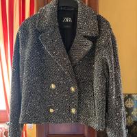 Giacca Zara nera e bianca effetto bouclé - tg M