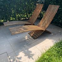 Sdraio/Chaise lungue in teak da interni o giardino