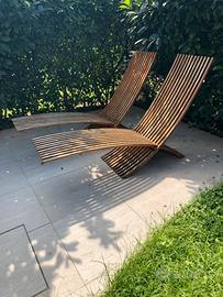 Sdraio/Chaise lungue in teak da interni o giardino