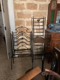 Letto singolo in ferro battuto