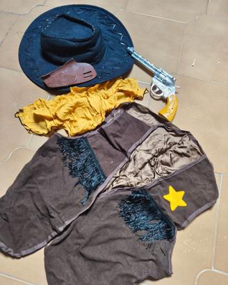 Costume Cow Boy/Sceriffo costume carnevale  4 pezz
