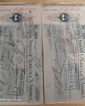 2 cambiali del 1926 regno d'Italia 