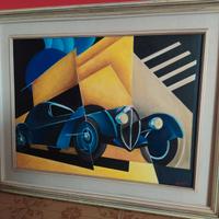 Dipinto futurista olio su tela 100*80 arte moderna