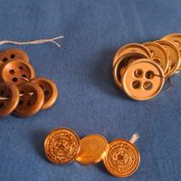 20 Bottoni metallo dorato NUOVI camiciette anni70