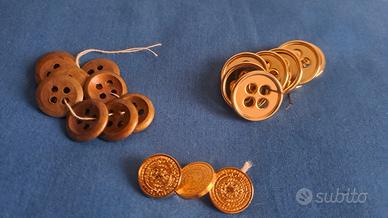 20 Bottoni metallo dorato NUOVI camiciette anni70