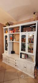 Mobile da salotto con vetrina/libreria 100% legno