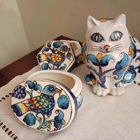 Scatoline e micino in MAIOLICA INNOCENTI 