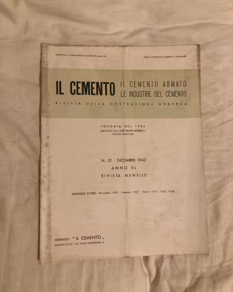 Rivista Il Cemento n12 anno 1943