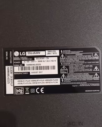 TV LG 55 pollici modello 55UJ630  danneggiato 