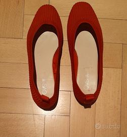 BALLERINE  IN  STOFFA  ROSSE misura 36