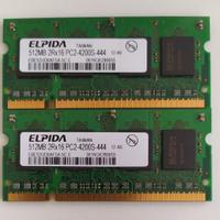 Memoria RAM SODIM 2x512MB PC2-4200S