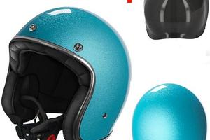 CASCO JET VINTAGE MOTO CAFE' RACER CUSTOM QUARTZ T