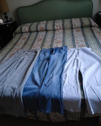 n. 3 paia di jeans donna t46 di tre colori diversi