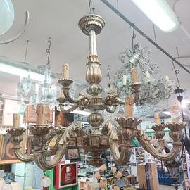 LAMPADARIO LEGNO 12/L