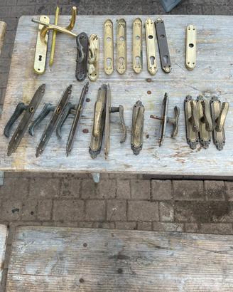 Placche maniglie porte prese  ottone vintage 60/70