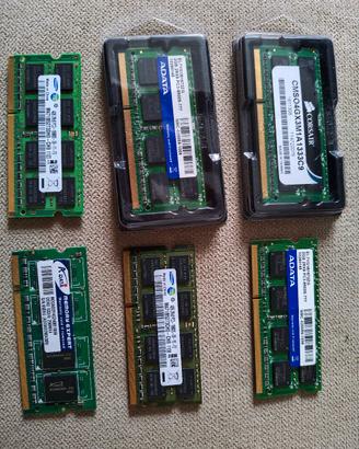 Stock di memorie per  notebook 