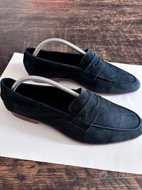 Mocassino blu in camoscio estivo tg 42
