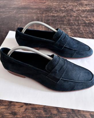 Mocassino blu in camoscio estivo tg 42
