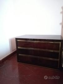 Comodino Cassettiera in pelle pergamena