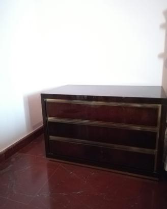 Comodino Cassettiera in pelle pergamena