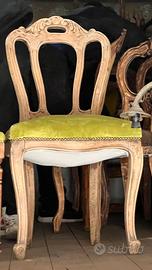 Sedie/Poltrone Antiche in legno e velluto