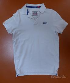 polo cotone superdry bianca taglia M