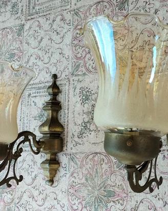 Applique vintage da parete (n.2) in ottone antico