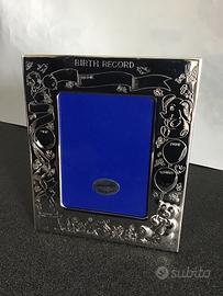 Portafoto Birth Record ,silverplate,nuovo scatola