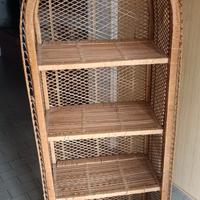 libreria ad arco in bambù e vimini