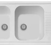 lavello in ceramica bianca