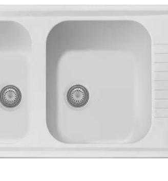 lavello in ceramica bianca