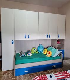 Cameretta armadio ponte 6 ante letto doppio