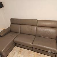 Divano pelle Poltrone Sofa Lomello grigio scuro