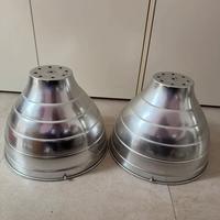 Coppia Lampadari Industriali in Alluminio vintage