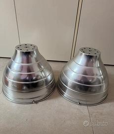 Coppia Lampadari Industriali in Alluminio vintage