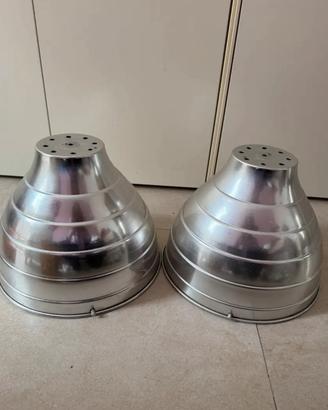 Coppia Lampadari Industriali in Alluminio vintage