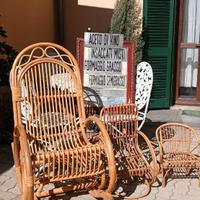 SetCompleto di 2 Dondoli+Seggiolina in Puro Vimini