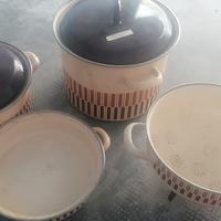 set pentole smaltate vintage moneta