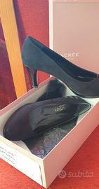 SCARPE DECOLLETE'  NERE CAMOSCIO NUOVE