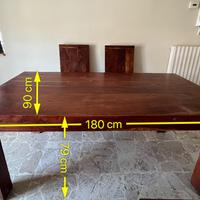 Tavolo in legno massello, stile Etnico