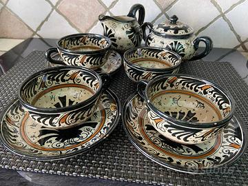 Servizio da tè maiolica Molaroni Pesaro anni ‘30