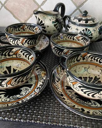 Servizio da tè maiolica Molaroni Pesaro anni ‘30