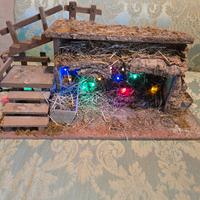 Capanna Natività Artigianale con gioco di luci 