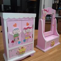 2 scatole portagioie con specchio orientabile 